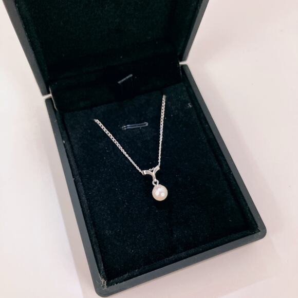 Vintage Signed Marvel Sterling Silver Pearl Pendant Necklace Mid Century 40s–50s - Picture 11 of 16